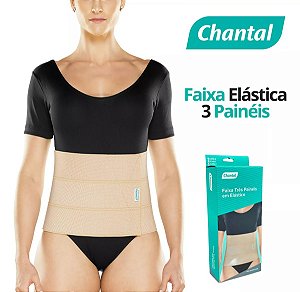 Cinta Faixa Elástica Abdominal 3 Painéis Gomos Pós Cirurgia