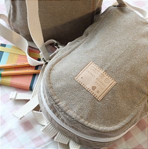 MOCHILA ALGODÃO RECICLADO ARAÇA AREIA