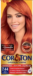 Tinta Coloração Tintura Cor&Ton Niely 7.44 Ruivo Acobreado