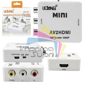Mini Conversor de Video AV2 x HDMI - LELONG