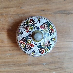 Porta-jóias Decorado Redondo Em Pedra Sabão