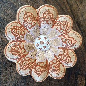 Flor de Parede Adorno em Cerâmica - P
