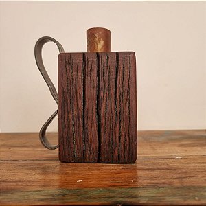 Porta Velas Castiçal Rústico Em Madeira Demolição M