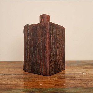 Porta Velas Castiçal Rústico Em Madeira De Demolição G