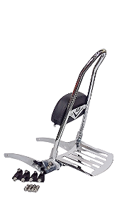 Sissy bar Easy rider shadow 600 cromado + suporte alforje shadow 600