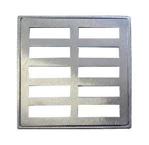 GRELHA C/ SUPORTE RETA ESCOVADA 25X25CM