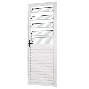 PORTA ALUMINIO MISTA BASC E VIDRO LADO DIREITO