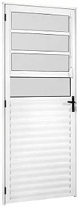 PORTA ALUMINIO MISTA BASC E VIDRO LADO ESQUERDO