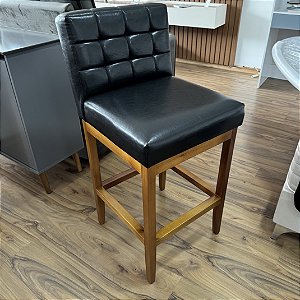 Banqueta Alta em Courino Preto Ou marrom