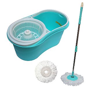 Balde Centrifugador Spin Mop 360 Esfregão Cor Azul Top