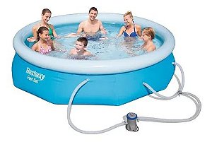 Piscina Inflável Fast Set 3.638L 3,05m x 76cm + Filtro 1249 L/h  Bestway