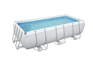 Piscina Estruturada 6.478L Retangular Cinza 4,04m x 2,01m x 1,00m + Filtro 2.006 L/H