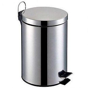 Lixeira De Aço Inox Com Pedal Redonda 12 Litros Tssaper