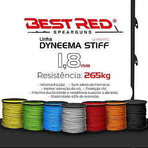 Dyneema Best Red Stiff 1.8mm 24 Tramas Pesca Sub ( 10 metros)