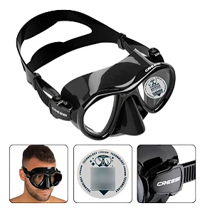 Máscara De Mergulho Cressi Metis Anti Fog Embaçamento Preta Preto