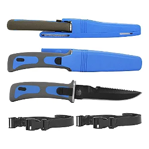 Faca Mergulho SAHARA Inox 24cm SF-209 Com Cinto Borracha
