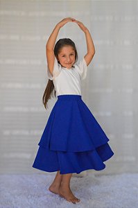 Saia dupla azul escuro