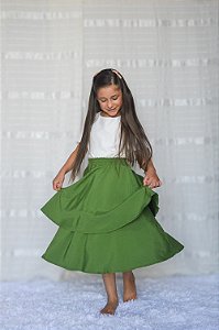 Saia dupla verde militar