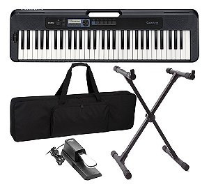 Teclado Casiotone CT-S300 Preto com Suporte + Pedal e Capa