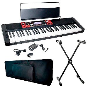 Teclado Yamaha PSR E 373 + Suporte + Capa - Engenho Store Instrumentos  Musicais