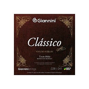 Encordoamento Violão Nylon Giannini Genwpm Tensão Média