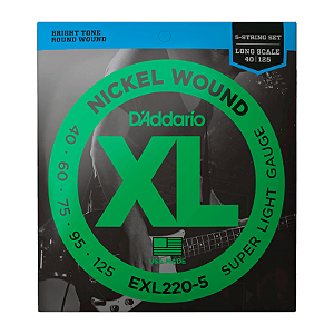 Encordoamento D'Addario  Baixo  5 cordas EXL220-5