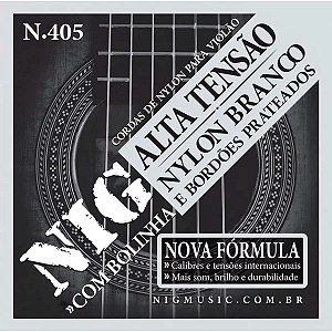 Encordoamento Nig N-405 Alta Tensão para Violão Nylon Branco