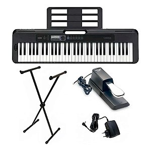 Teclado Casiotone CT-S300 Preto com Suporte e Pedal