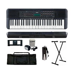Teclado Musical Yamaha PSR-E283 61 Teclas com Suporte + Capa e Pedal