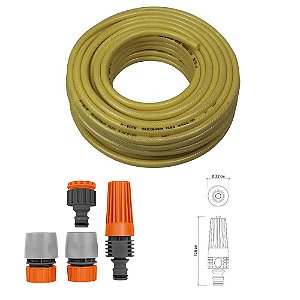 Mangueira de Jardim 1/2 pol 10m com Kit Esguicho Tramontina