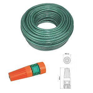 Mangueira para Jardinagem 1/2 pol 100m + Esguicho Tramontina