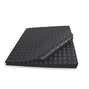 Placa Piso de Borracha Moeda 3mm 50x50cm Antiderrapante 15UN