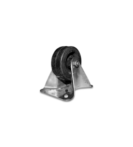 Rodinha 75mm Ferro com Borracha 3 Polegadas com Placa Fixa
