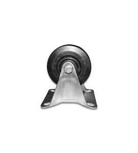 Rodinha 100mm Ferro com Borracha 4 Polegadas com Placa Fixa