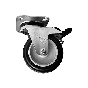 Rodinha 12cm Plástico BP 5 Polegadas com Parafuso Giratório