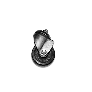 Roda 75mm Ferro c Borracha 3 Polegadas c Parafuso Giratória