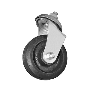 Roda 100mm Ferro com Borracha 4 Pol com Parafuso Giratória