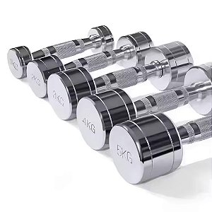 CONJUNTO DE HALTERES PREMIUM CHROME 1 A 10KG