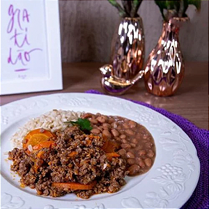 Carne Moída com Arroz Integral e Feijão (MINI FIT)