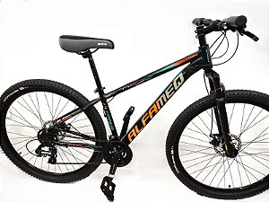 Bicicleta MTB aro 29 freio hidráulico, 24 velocidades cassete - Alfameq