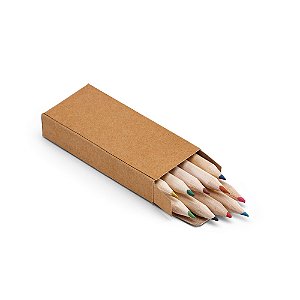 Mini lápis de cor com 10 unidades em caixa ecológica 51931