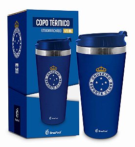 Copo Térmico Emborrachado Com Tampa Licenciado Time Cruzeiro