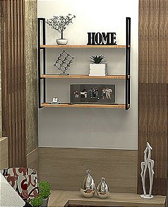 Prateleira Estilo Industrial Tripla 90x20