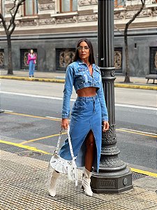 Saia midi Jeans