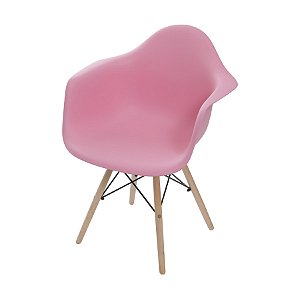 Cadeira Charles Eames Eiffel DAW - Rosa - Madeira clara