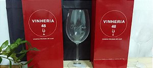 Taça de Cristal para Vinho Bohemia 590ml com Gravação "Te Amo"