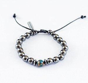 PULSEIRA PEDRA HEMATITA/AGATA BLUE LAKE