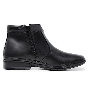 Bota Social Masculino Couro Carneiro Alto Conforto Super Leve Zíper