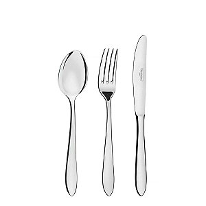 Faqueiro Tramontina Inox com Facas de Mesa Acabamento Alto Brilho e Estojo de Madeira 101 Peças 66982/865 |...