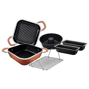 Kit Tramontina Lyon em Alumínio Forjado Antiaderente Starflon Dou